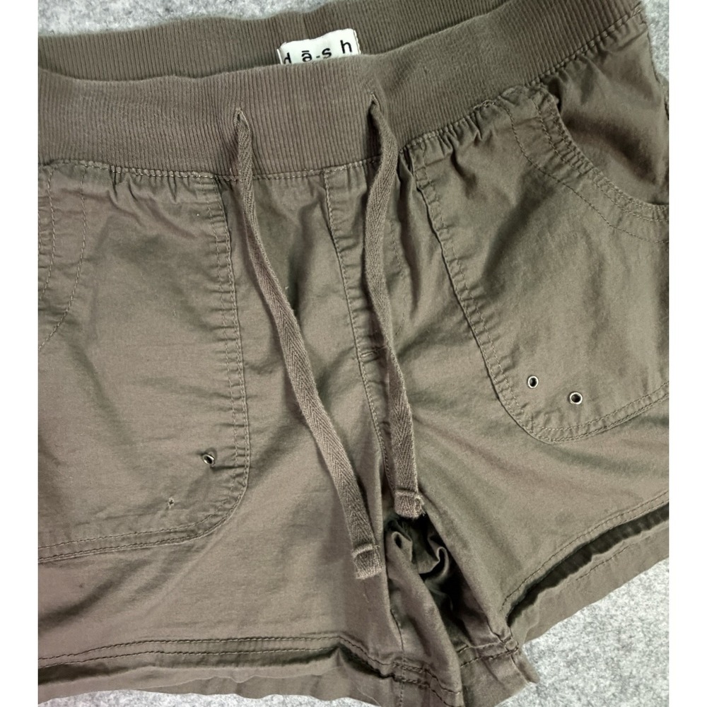 dash Women's Brown Cargo Drawstring Shorts Size Small Cotton Blend Casual